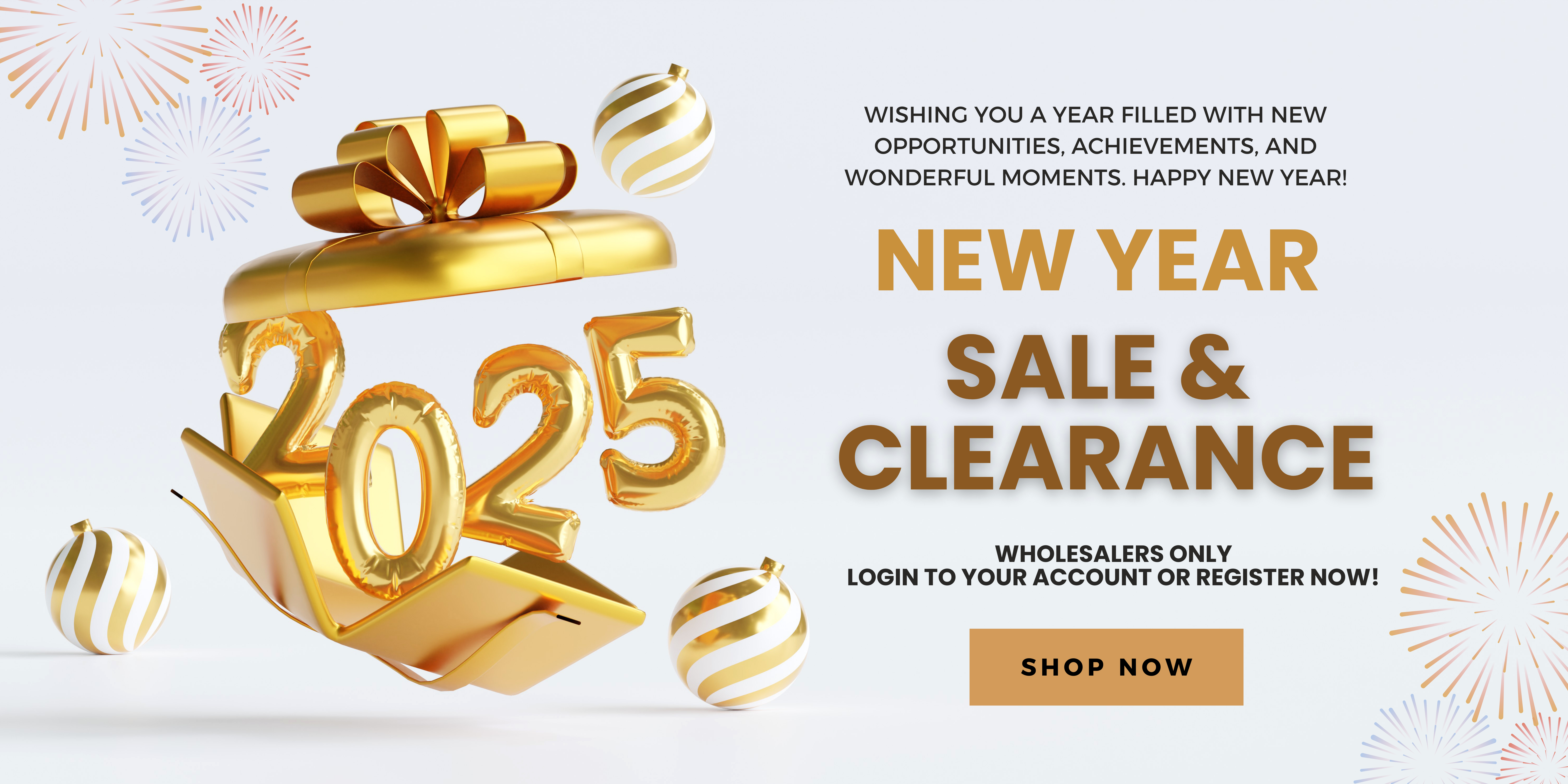 Happy New Year 2025, sale and clearance